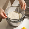 Sungsa Japanese 304 stainless steel leaky basin household double-layer rice washing sieve food-grade vegetable basin drain basket rice cleaning artifact drain basket + stainless steel basin (22cm)