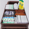 Hotel room multi-function hand push linen cart cleaning work cart cleaning cart cloth bag guest room entrance hygiene service cart multi-functional labor-saving silent carpet including tool box
