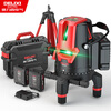 Delixi electrical laser level high-precision 235-line strong light thin line infrared green light automatic line outdoor automatic leveling digital display central control green light 5-line giant dual electric + tripod