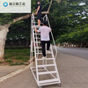 Climbing ladder movable platform warehouse loading tally climbing vehicle supermarket warehouse thickened wheeled pick-up ladder platform to the ground 3.0 meters gray white