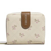 Guiqi ladies printed short wallet multi-card slot zipper bag floral coin purse large capacity card holder all in one multifunctional printed wallet beige