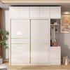 Nanzhu simple wardrobe bedroom flat door wardrobe two door sliding door large capacity household top cabinet side cabinet wardrobe 520#