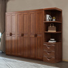 Woodisen walnut solid wood wardrobe home bedroom modern simple small apartment wardrobe large capacity storage storage cabinet combination multiple hanging areas five-door wardrobe