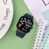 Hot-selling cool student party Korean version forest sports love square LED electronic watch ins junior high school student female J31 black