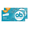 O.b. Built-in tampons, unscented, finger-in tampons, leak-proof, large flow, 16 pcs, 2 boxes