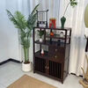 Pindao Xiaobo ancient rack solid wood tea cabinet tea room tea cabinet storage rack tea cabinet display rack tea shelf tea side cabinet storage black gold left cabinet Duobao Pavilion 80*33*120cm