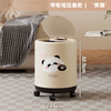 Miaoli living room trash can household new style medieval style light luxury high-end large capacity high-looking bathroom with wheels removable round - cute panda pop-up lid - with wheels