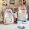 IROYA Spring Outing Small Backpack Study Light Travel Bag Children's Outdoor Travel Backpack Girls Elementary School Junior High School School Bag Purple Small Size (Without Pendant)