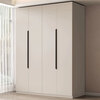 Qiaolop solid wood wardrobe bedroom home simple modern minimalist simple cabinet rental light luxury storage large wardrobe 220*60*200 glass mixed side cabinet six door khaki door installation