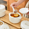 Pupan Chubby Stew Cup Ceramic Waterproof Stew Cup Steamed Egg Stew Pot with Lid Double Lid Soup Cup Household Bird's Nest Size Liner Steaming Cup Phnom Penh Stew Cup 450ml Free Spoon (Suitable for Children