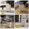 Feida Sanhe Trash Can Living Room Foot-operated Double Opening Lid Kitchen Bedroom Large Capacity Toilet Bathroom Large Garbage Basket with Cover Wide Mouth Model Cream White-Large