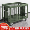 Military green mobile cage combat readiness material turnover vehicle wheeled mobile pallet thickened field picture box rotational molding box with handle 1500 deep mesh cage