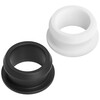 Tianzhuo Hardware silicone undercut double-sided protective coil I-shaped protective cover rubber round hole perforated snap-on wire passing apron black opening 38.6mm (through hole 32.5)/2 pcs