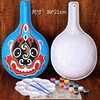 Y horse spoon gourd facial mask hand-painted diy intangible cultural heritage handmade Peking opera with texture white embryo national trend cultural and creative teaching materials large horse spoon + paint (set)