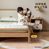 Genji Muyu Children's Furniture Solid Wood Children's Bed Bedroom Organic Leather Soft Covered Bedside Backrest 1.2 Meter Teenage Bed Boys Girls Single Bed Children's Soft Back Bed (Organic Leather Milky White) 1500*2000mm