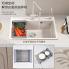 Ye Yu quartz stone sink integrated single-slot kitchen sink under-counter basin wash basin large single-slot dishwashing built-in A (basic package) cream color 50*43