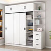 Yinhe Wardrobe Home Bedroom Modern Simple Sliding Door Wooden Cabinet Rental Economical Milk White Delivered Downstairs + Installation by Yourself 80 Width 40 Height 180 Centimeters Single Cabinet