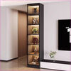 Qinkai custom wine cabinet TV cabinet side cabinet vertical cabinet glass door living room storage storage cabinet display bookcase narrow cabinet A 6 layers gray 40*40*220
