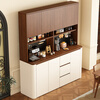 Tulio sideboard wine cabinet medieval storage rack multi-functional perforated board against the wall integrated living room home storage kitchen cabinet 80*40*200 walnut + cream high style (not the main picture)