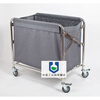 Folding linen cart hotel stainless steel collection trolley room entrance hotel property service cart room cleaning large stainless steel folding cart gray