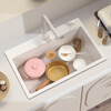Ye Yu quartz stone sink integrated single-slot kitchen sink under-counter basin wash basin large single-slot dishwashing built-in A (basic package) cream color 50*43