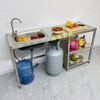 Ye Yu Kitchen Stainless Steel Sink Rack Rental Kitchen Stove Washing Bowl Pool Gas Stove Gas Tank Rack Three-story Height 80 There is a set of sinks Left pool Thickened Width 50 Length 150 Main picture size