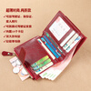 Scarecrow 2025 New Women's Wallet Short Genuine Texture Exquisite Coin Purse Women's Fashion Wallet Folding Wallet Thin Burgundy - Retro Oil Wax Leather/Anti-Theft Brush