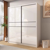 Nanzhu simple wardrobe bedroom flat door wardrobe two door sliding door large capacity household top cabinet side cabinet wardrobe 520#