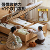 Genji Muyu children's furniture children's bed boys and girls storage bed simple household solid wood large bed beech children's box bed 1.5*2m
