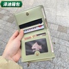 Yunluo wallet with good texture, retro ins female small wallet, short student zipper, fresh folding, simple literary buckle imitation, retro style 20% off - green wallet, simple, ordinary and regular