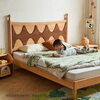 Lin's Home Furnishing all solid wood children's bed for boys and girls Nordic style suite bedroom furniture Lin's Wood Industry LH325A1 row frame | all solid wood bed + mattress 1350mm*2000mm