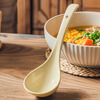 National style ceramic soup spoon with short handle, large spoon, household soup spoon, large soup spoon, porridge spoon, exquisite and high-end, high temperature firing, creamy yellow