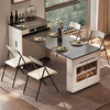 Micro Art 2025 sideboard island table integrated household retractable folding small apartment multi-functional bar guide dining table dining table + foldable chairs * 6 (without tea)