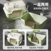 Extra large cat litter box, fully enclosed anti-splash cat toilet deodorant tablets, anti-sand cat litter box pet supplies, green, next day delivery from Beijing warehouse, open/closed dual use, free cat litter scoop + deodorizing bag, no mat