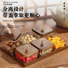 Honsakura Retro Dried Fruit Plate New 2026 High-Looking Melon Seed Candy Fruit Plate New Year Living Room Nut Storage Box Fruit Plate Walnut Color Cover Transparent 6 Pieces + Retro Tray