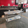 Extra thick stainless steel workbench, kitchen workbench, multifunctional vegetable cutting table, commercial baking and loading table, packing table, 1.0 thick, three layers (extra thick and durable), length 150, width 60, height 80cm