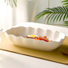 Lotus Leaf Fish Plate Home Steamed Fish Ceramic Plate Dish Plate 2025 New High-end Light Luxurious Style Ceramic Fish Plate Pure White 26.5cm 10.5 Inch Lotus Leaf Fish Plate 1 Pack