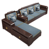 Chinese family new Chinese style ebony solid wood sofa light luxury storage sofa winter and summer dual-use sofa living room 4 people + imperial concubine couch + coffee table