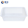 Guxiang thickened vegetable washing basket hollow plastic basket storage basket hot pot delivery turnover box side dish frame basket basket rectangular vegetable box large kitchen vegetable washing drain basket storage basket white No. 6 basket 456*360*137mm
