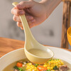 National style ceramic soup spoon with short handle, large spoon, household soup spoon, large soup spoon, porridge spoon, exquisite and high-end, high temperature firing, creamy yellow