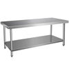 Extra thick stainless steel workbench, kitchen workbench, multifunctional vegetable cutting table, commercial baking and loading table, packing table, 1.0 thick, three layers (extra thick and durable), length 150, width 60, height 80cm