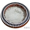 Jingqiao Xinjiang ethnic musical instrument dance performance painted cowhide tambourine hotel restaurant wall decoration hanging ornaments souvenir style 15 20 cm