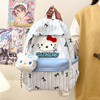 Sirulin schoolbag female ins cute primary school student simple small fresh backpack middle school student fashion versatile travel backpack blue kt cat + pendant