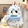 Sirulin schoolbag female ins cute primary school student simple small fresh backpack middle school student fashion versatile travel backpack blue kt cat + pendant