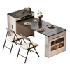 Micro Art 2025 sideboard island table integrated household retractable folding small apartment multi-functional bar guide dining table dining table + foldable chairs * 6 (without tea)