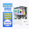 Jiuweihu sea view room column-free MINI computer case desktop double-sided glass side see-through/support MATX motherboard/120 water cooling T09 column-free MINI sea view room white + 5 white light fans