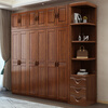 Woodisen walnut solid wood wardrobe home bedroom modern simple small apartment wardrobe large capacity storage storage cabinet combination multiple hanging areas five-door wardrobe