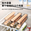 Shijiaji rolling egg storage box refrigerator with side door for egg cartons, automatic rolling egg rack holder for rolling egg cartons, egg compartments, 2 transparent black (can hold about 30 eggs), automatic rolling filling of eggs