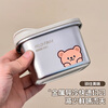 WORTHBUY mini cute lunch box 304 stainless steel sealed portable fruit box ice cream lunch box oatmeal bowl crisper 350ML-Doudou Bear + Doudou Bear folding spoon