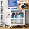 Xingao Shengtang school bag storage rack with wheels movable desk trolley book placement rack artifact book pearl white extra large + wheels three layers